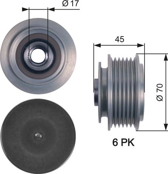 Муфта генератора обгонная Gates DriveAlign®. Артикул OAP7128