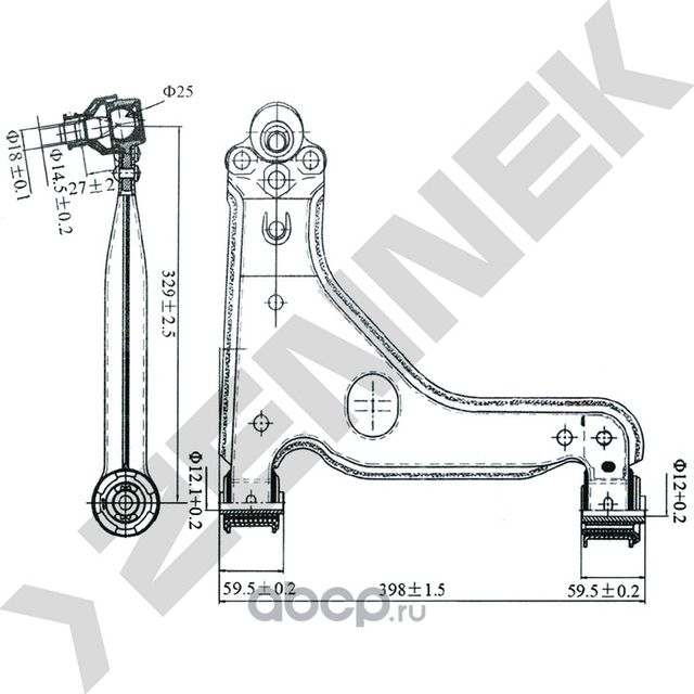 РЫЧАГ ПЕРЕДНИЙ ПРАВЫЙ OPEL ASTRA/ZAFIRA 98 (Zennek). Артикул DCA0149