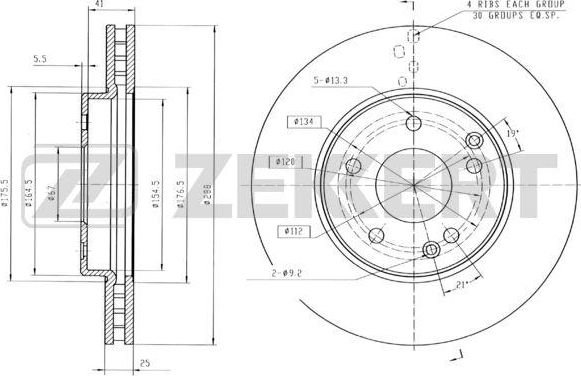 Тормозной диск Zekkert. Артикул BS-5289B