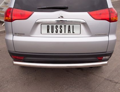 Защита RusStal заднего бампера d76 (дуга) для Mitsubishi Pajero Sport II 2010-2016. Артикул PSZ-000923