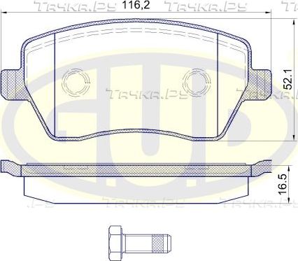 Тормозные колодки G.U.D. передние для Renault Logan II 2007-2026. Артикул GBP098700