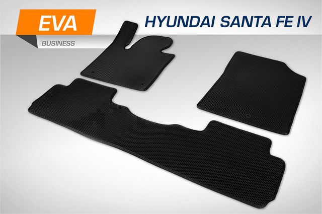 Коврики AutoFlex в салон автомобиля EVA (ЭВА, ЕВА) Business для Hyundai Santa Fe IV поколение рестайлинг (5 мест) 2021-2026. Артикул 3230403