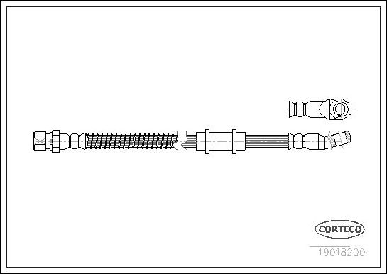 Тормозной шланг Corteco передний передний левый для ВАЗ Нива, 4x4 1976-2015. Артикул 19018200