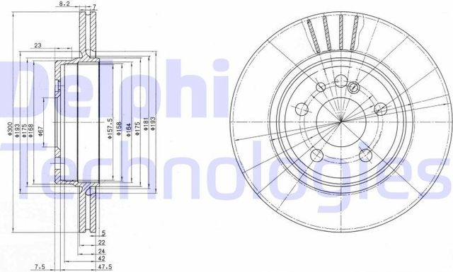 Тормозной диск Delphi задний для Mercedes-Benz S-Класс III (W140) 1991-1999. Артикул BG2740