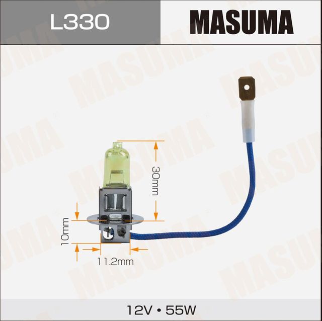 Галоген. лампа MASUMA H3 12V 55W Pk22s YELLOW. Артикул L330