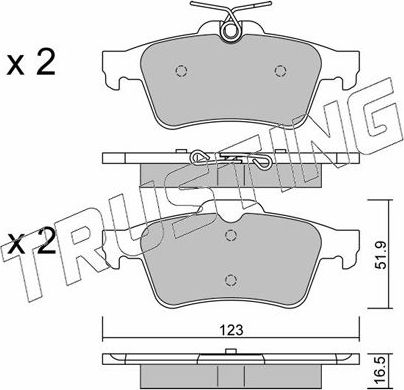 Тормозные колодки Trusting задние для Saab 9-3 II 2002-2015. Артикул 346.1