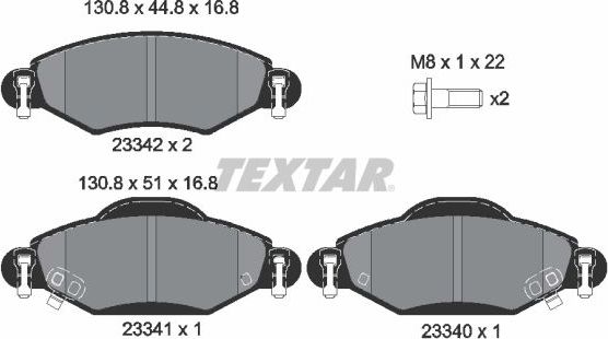 Тормозные колодки Textar. Артикул 2334001