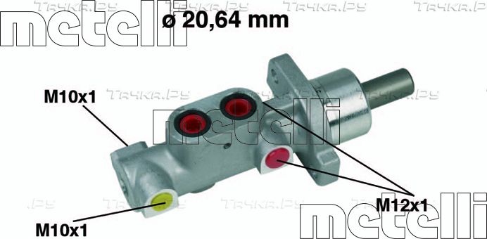 Тормозной цилиндр главный Metelli (алюминий) для Peugeot 306 1997-2002. Артикул 05-0357