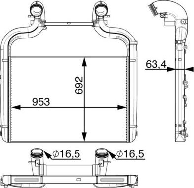 Интеркулер Mahle Premium для DAF XF 105 2005-2026. Артикул CI 36 000P