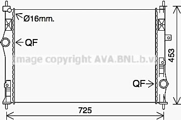 Радиатор охлаждения двигателя AVA для Citroen Jumpy III 2016-2026. Артикул PE2412