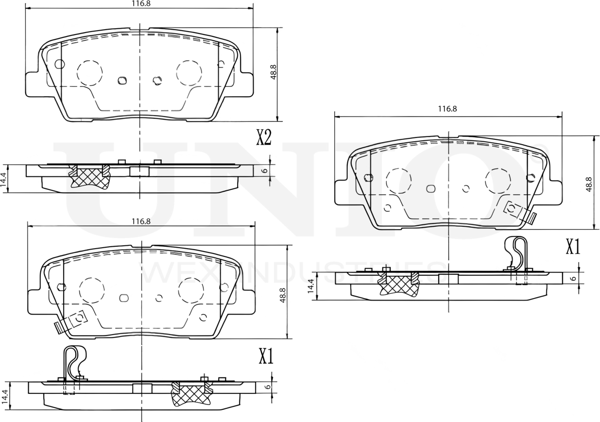 Колодки тормозные дисковые, комплект (Unio). Артикул BRP-20403