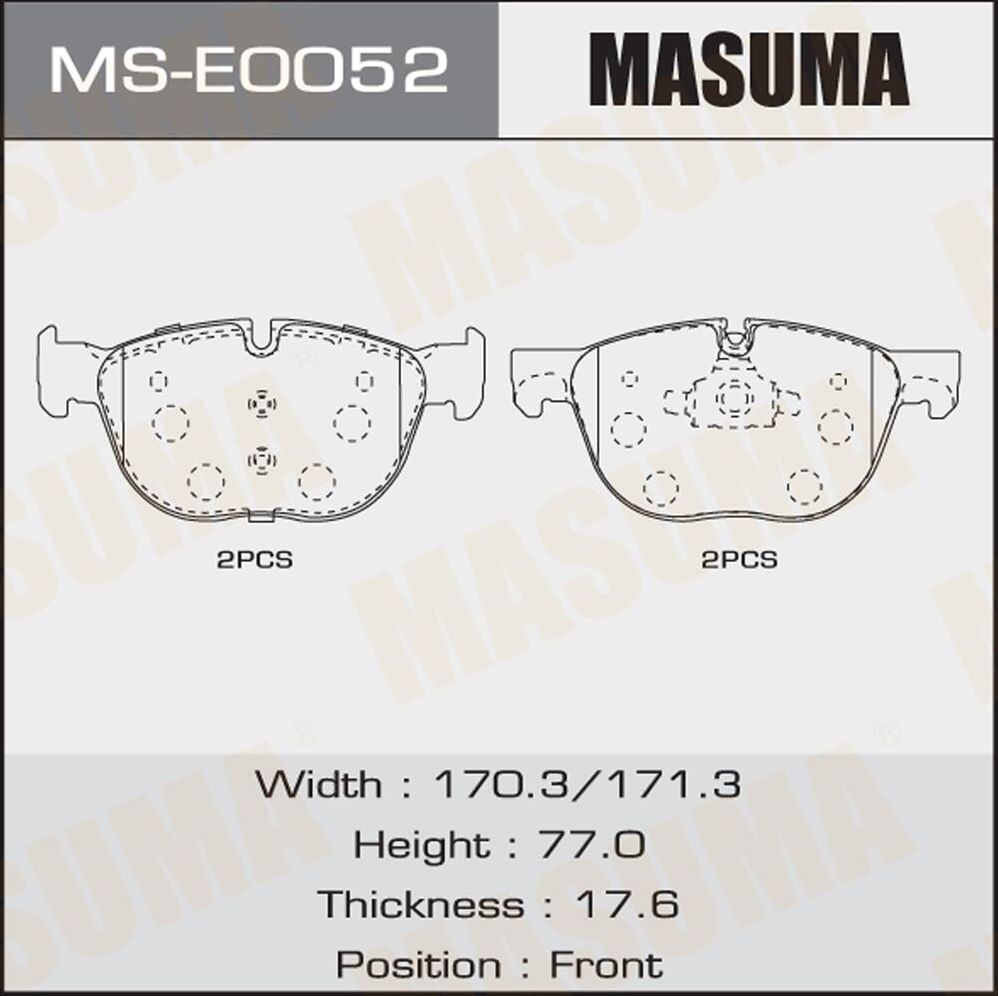 Тормозные колодки Masuma. Артикул MS-E0052