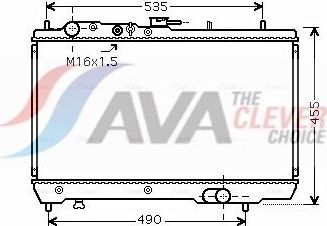 Радиатор охлаждения двигателя AVA ** CLEVER FIT ** для Kia Sephia I 1993-1997. Артикул KA2066