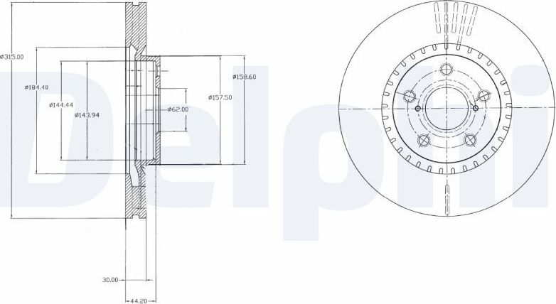 Тормозной диск Delphi. Артикул BG9074