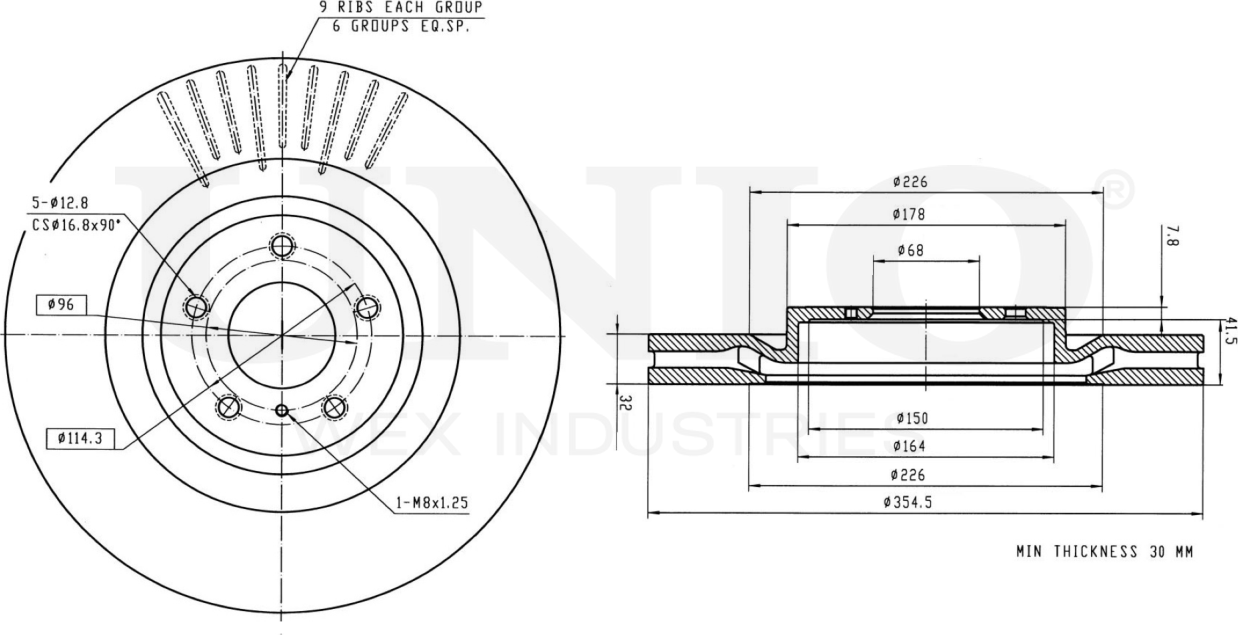 Диск тормозной (Unio). Артикул BRD-20357