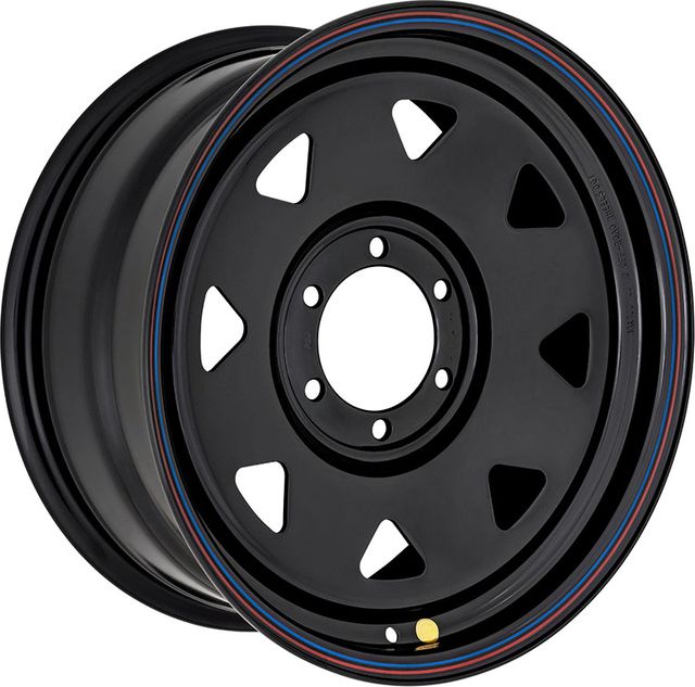 Колёсный диск OFF-ROAD Wheels усиленный стальной черный 6x139,7 8xR18 d110 ET+20 (треугольник) для SsangYong Musso 1993-2006. Артикул 1880-63910BL+20A17