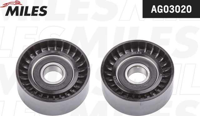 Натяжной ролик (натяжитель) приводного ремня Miles (полимерный материал). Артикул AG03020