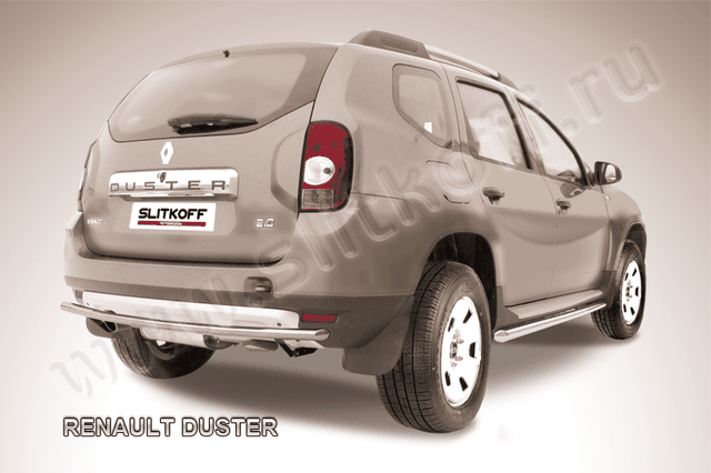 Защита Slitkoff заднего бампера d42 для Renault Duster I 2010-2015. Артикул RD010