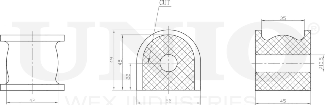 Втулка стабилизатора (Unio). Артикул RMP-10100