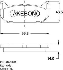 Тормозные колодки Akebono Standard. Артикул AN-384K