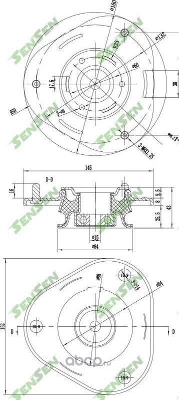 ОПОРА АМОРТИЗАТОРА ПЕРЕДНЕГО TOYOTA AVENSIS 03 (Sensen). Артикул M61093