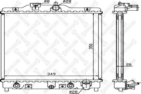 Радиатор охлаждения двигателя Stellox для Rover 45 2000-2005. Артикул 10-25103-SX