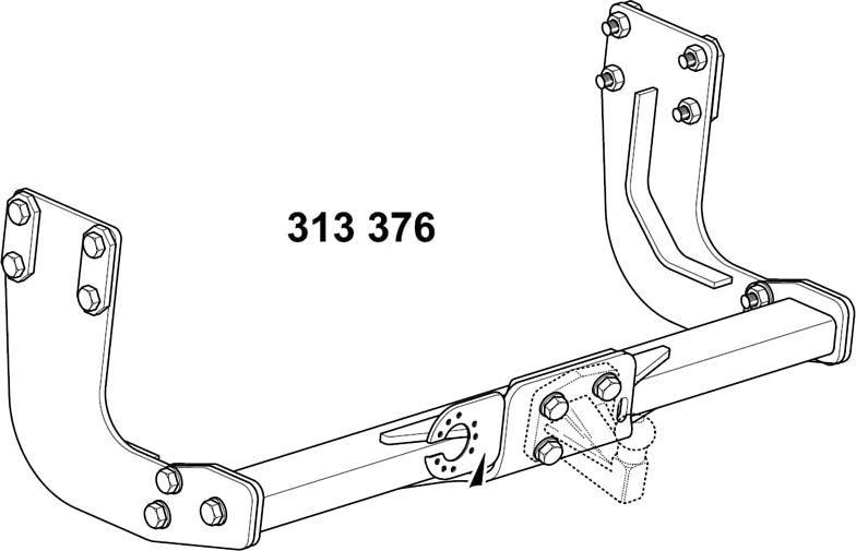 Балка Westfalia под шар фланцевого типа, без шара в комплекте для Volkswagen Crafter 2006-2016. Артикул 313376600001