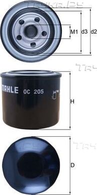 Масляный фильтр Mahle-Knecht для Mazda 626 II (GC) 1983-1987. Артикул OC 205