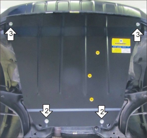 Защита Мотодор для картера, КПП Mazda Tribute II 2007-2011. Артикул 00743