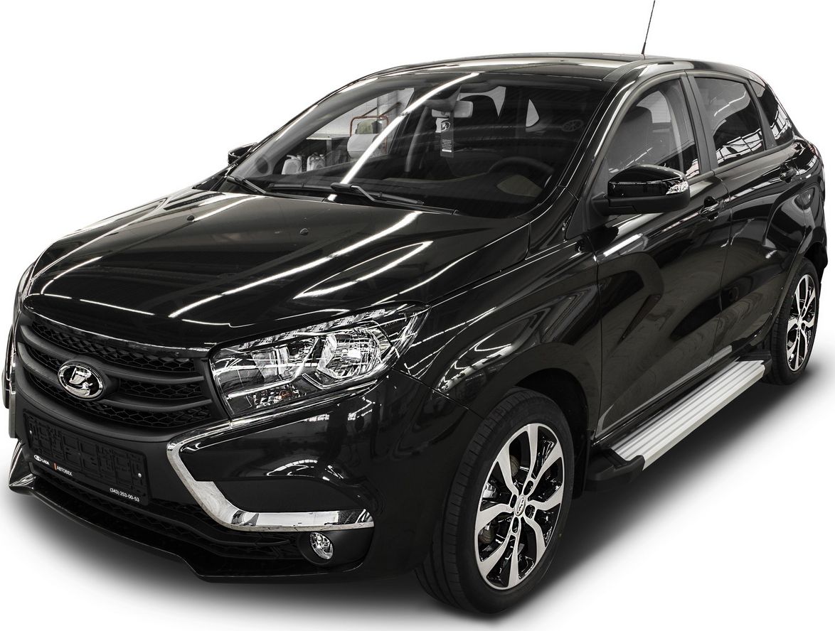 Пороги алюминиевые Rival Silver для Lada Xray 2015-2026. Артикул F173AL.6002.1