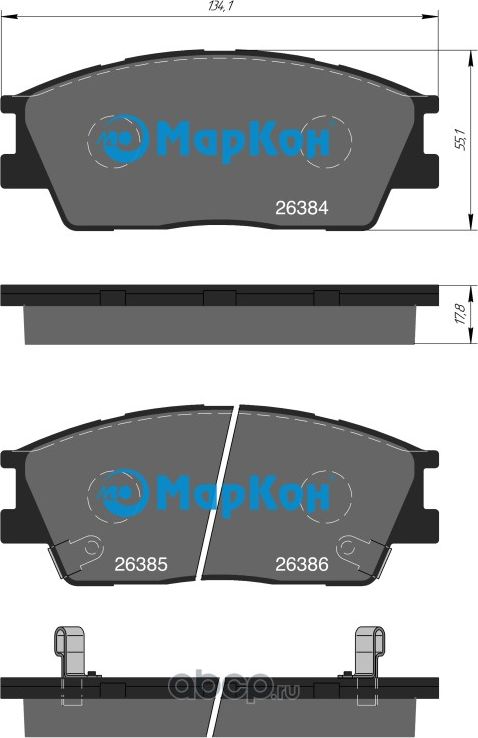 Колодки тормозные дисковые передние к-т с мех. индикатором износа KIA SOUL [SK19 (Markon). Артикул 506402178