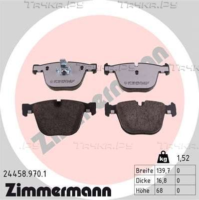 Тормозные колодки Zimmermann rd:z задние для BMW X5 II (E70) 2009-2013. Артикул 24458.970.1