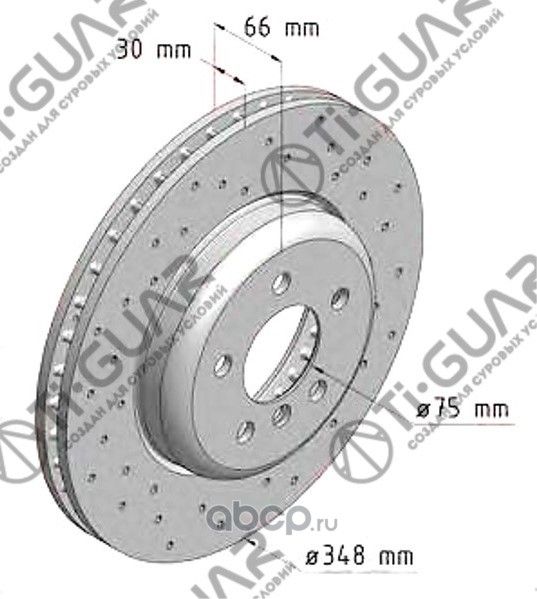 Диск тормозной (TI-Guar). Артикул TG34116775277