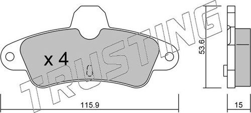 Тормозные колодки Trusting задние для Ford Mondeo I 1993-1996. Артикул 145.0