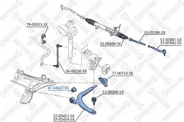Сайлентблок переднего рычага подвески Stellox. Артикул 87-04627-SX