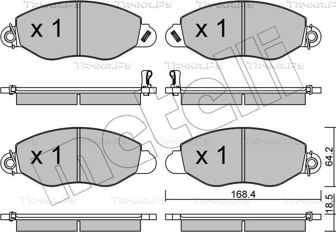 Тормозные колодки Metelli передние для Ford Transit VI 2000-2006. Артикул 22-0536-0