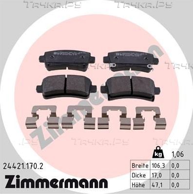 Тормозные колодки Zimmermann. Артикул 24421.170.2