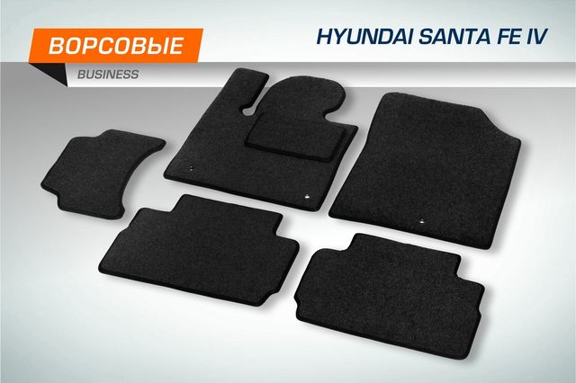 Коврики AutoFlex для салона Hyundai Santa Fe IV (5 мест) 2018-2021. Артикул 5230401