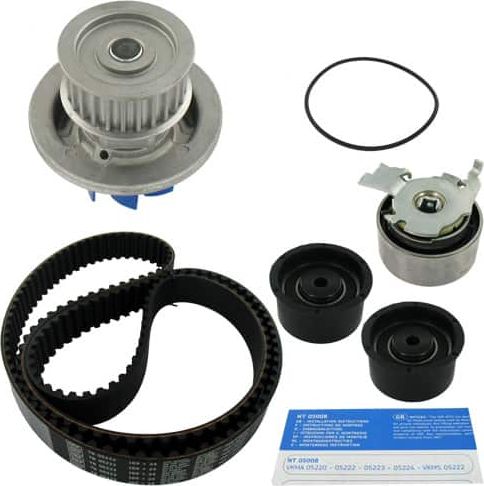 Помпа (водяной насос) с комплектом ремня ГРМ SKF для Opel Astra F 1993-2001. Артикул VKMC 05222