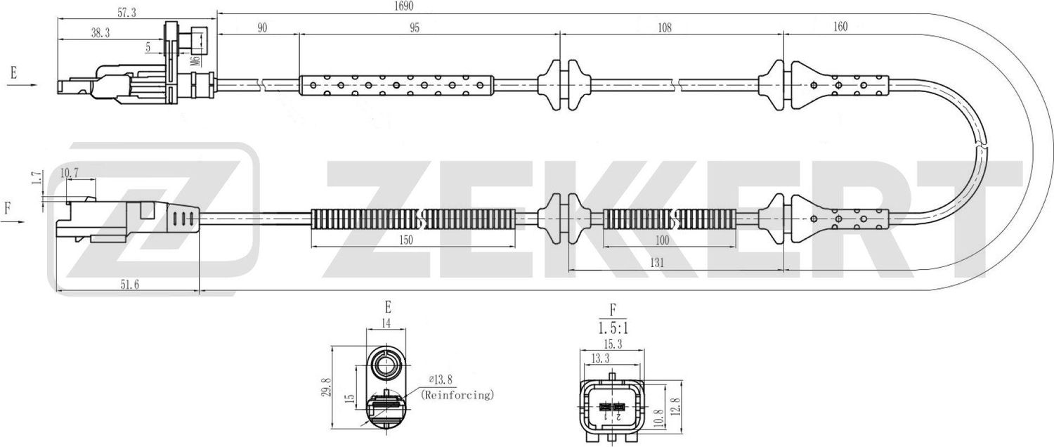Датчик ABS Zekkert. Артикул SE-6218