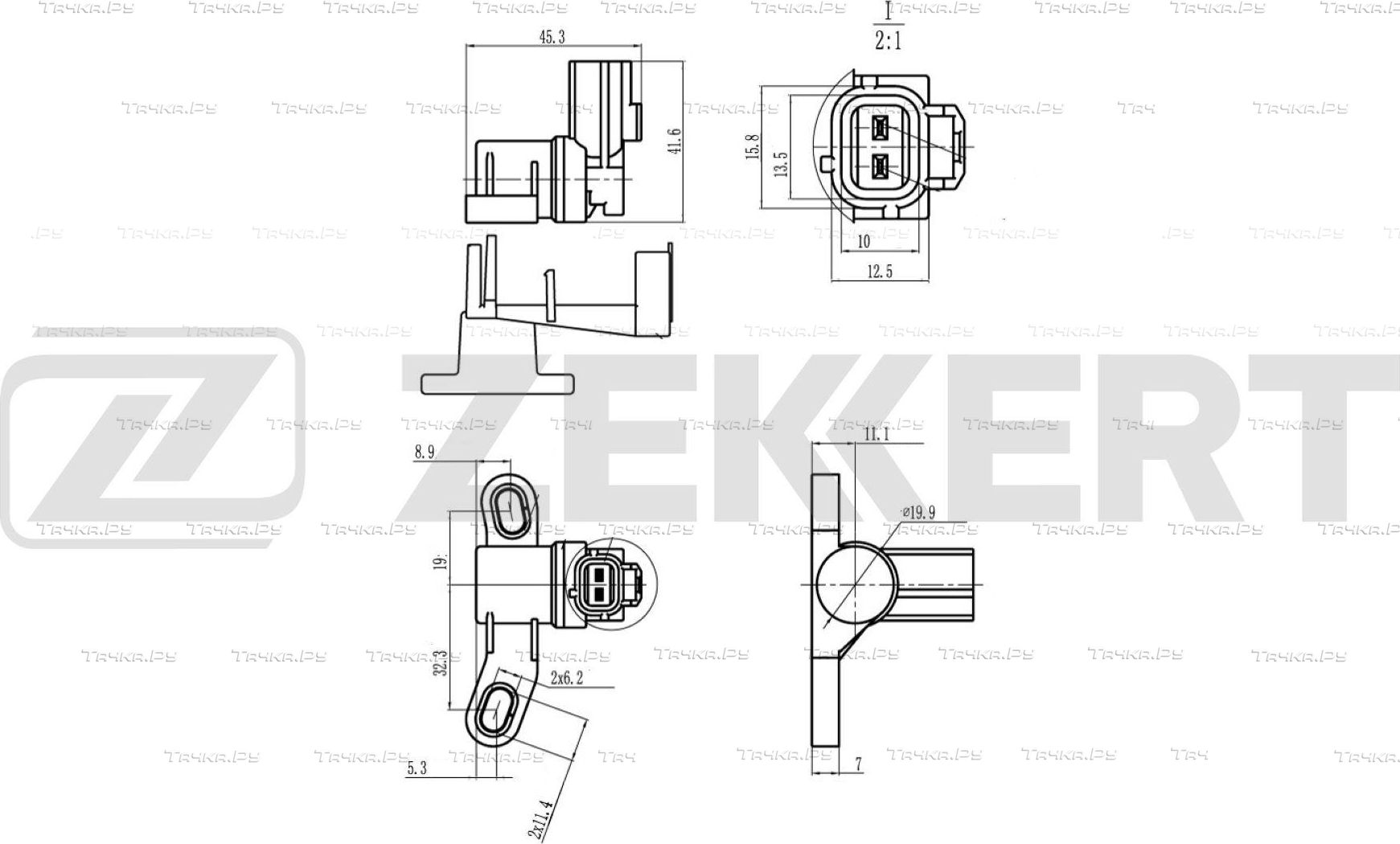 Датчик положения коленвала Zekkert для Ford Galaxy II 2007-2015. Артикул SE-4113