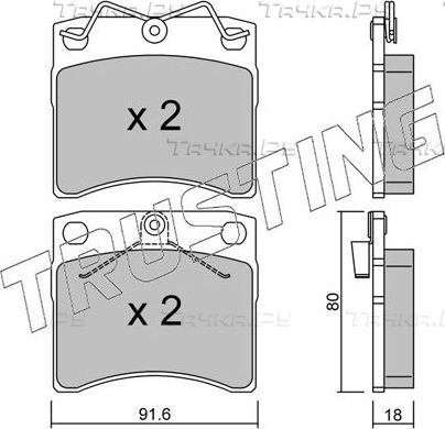 Тормозные колодки Trusting передние для Volkswagen Transporter T4 1996-2000. Артикул 166.1