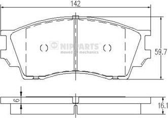 Тормозные колодки Nipparts передние для Mazda Xedos 9 I 1993-2002. Артикул J3603040