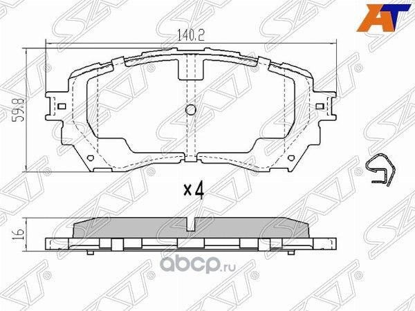 Колодки тормозные FR MAZDA 6 12- (SAT). Артикул STGHY93328Z