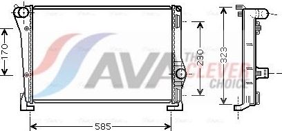 Радиатор охлаждения двигателя AVA ** CLEVER FIT ** для Fiat Idea 2004-2016. Артикул FTA2279