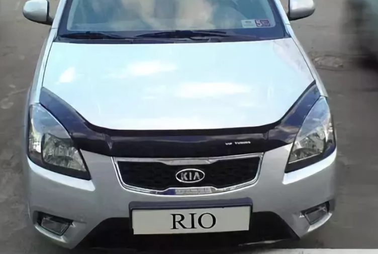Дефлектор VT52 для капота Kia Rio II 2005-2011. Артикул KA03VT