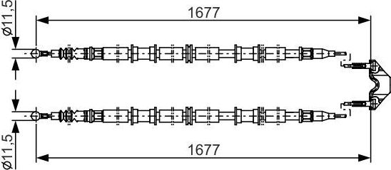 Трос ручника (тросик ручного тормоза) Bosch. Артикул 1 987 482 141