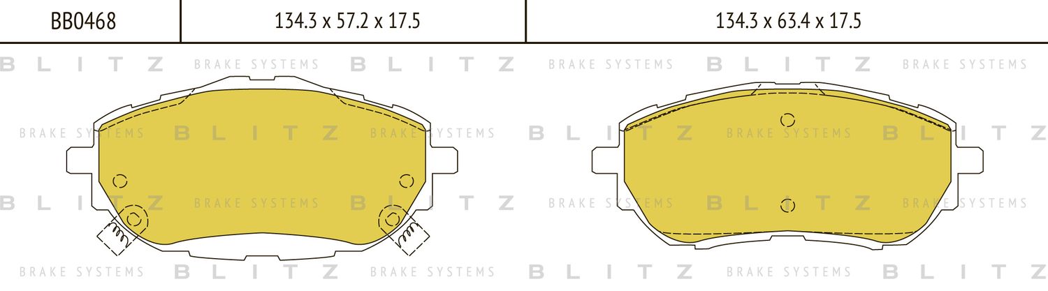 Колодки тормозные дисковые передние Toyota Auris/Corolla 2012 (Blitz). Артикул BB0468
