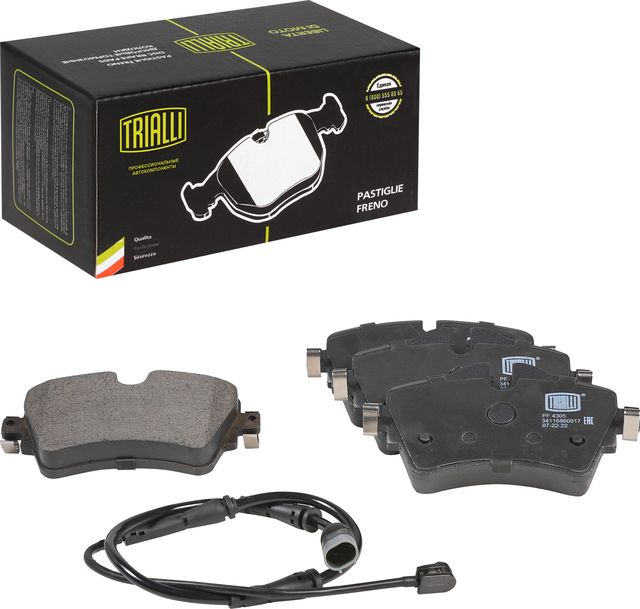 Тормозные колодки Trialli (Low-Metallic) передние для MINI Clubman II (F54) 2014-2026. Артикул PF 4305