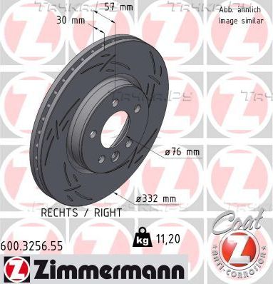 Тормозной диск Zimmermann Black Z. Артикул 600.3256.55